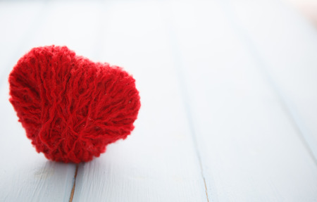 Red hearts on wood Valentine's day bannerの写真素材