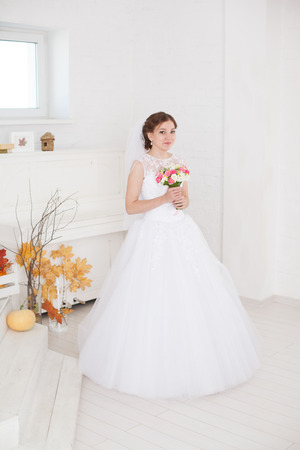 Beautiful bride. Wedding Day. Beautiful Happy womanの写真素材