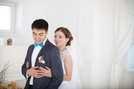 Wedding. Portrait Of Beautiful Bride And Groomの写真素材
