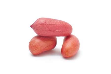 Processed peanuts isolated on white background with clipping pathの写真素材