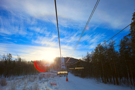 Chairlift seen from below