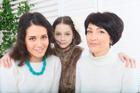 Family in garden