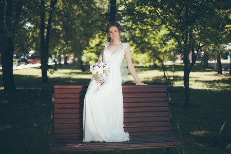 Bride in outdoorの写真素材