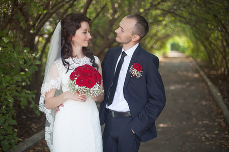 Bride and Groom on Wedding Dayの写真素材