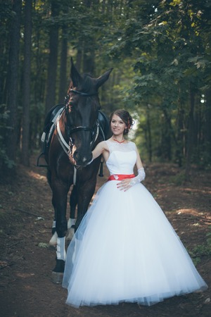 Beautiful bride. Wedding Day. Beautiful Happy womanの写真素材