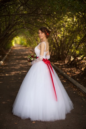 Beautiful bride. Wedding Day. Beautiful Happy womanの写真素材