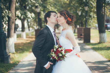 Husband and Wife on Wedding Dayの写真素材