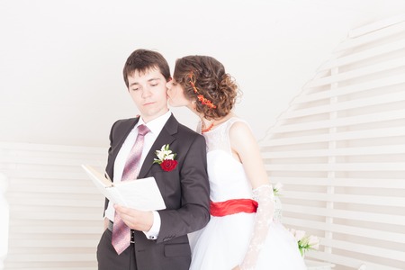 Newlyweds on Wedding Day. Bride and Groom.の写真素材