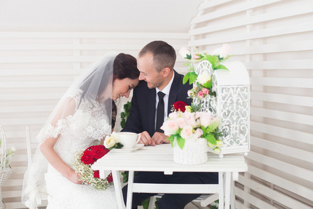 Bride and Groom on Wedding Dayの写真素材