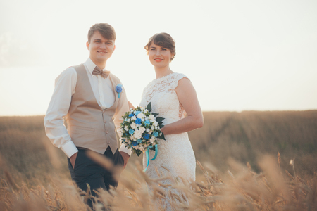 Newlyweds on Wedding Day. Bride and Groom.の写真素材