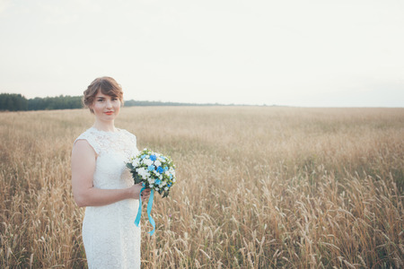 Beautiful bride. Wedding Day. Beautiful Happy womanの写真素材