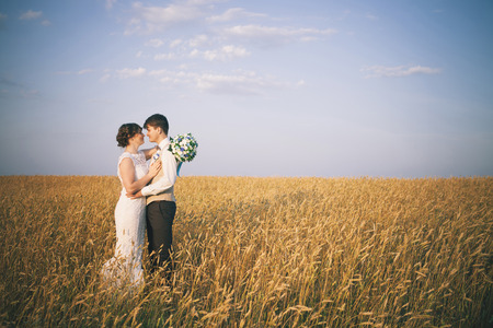Newlyweds on Wedding Day. Bride and Groom.の写真素材