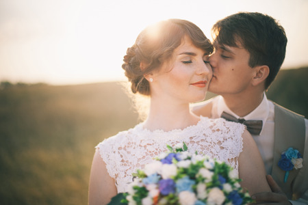 Newlyweds on Wedding Day. Bride and Groom.の写真素材