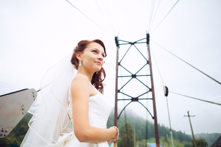 Beautiful bride. Wedding Day. Beautiful Happy womanの写真素材