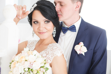 Newlyweds on Wedding Day. Bride and Groom.の写真素材