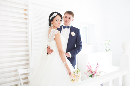 Newlyweds on Wedding Day. Bride and Groom.の写真素材
