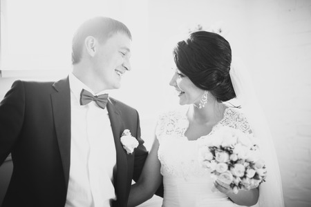 Newlyweds on Wedding Day. Bride and Groom.の写真素材