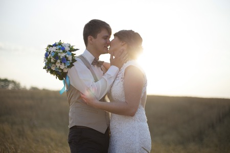Newlyweds on Wedding Day. Bride and Groom.の写真素材