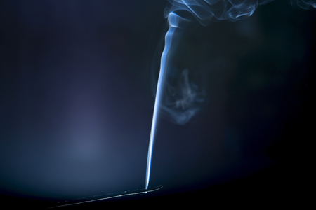 beautiful abstract blue object against black on dark backgroundの写真素材