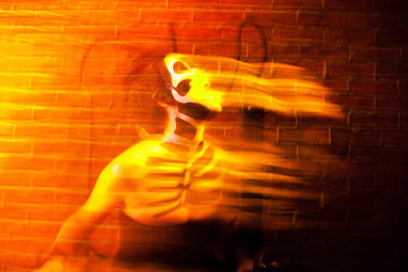 Day of the Dead persons. Woman sitting in the electric chair. Halloweenの写真素材