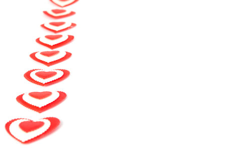 Decoration line of red hearts of love. Valentine's Day.