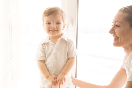 Mother and her son. The concept of happiness and love.の写真素材
