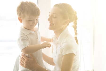 Mother and her son. The concept of happiness and love.の写真素材
