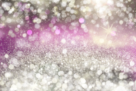 Abstract grey shiny glitter bokeh christmas background.の写真素材