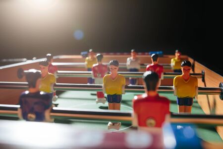 Foosball table soccer. Sport team football playersの写真素材