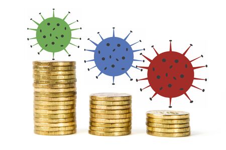 Impact of coronavirus COVID-19 on the global economy, financial crisis.の写真素材