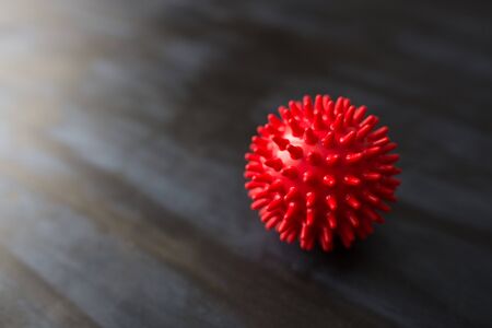 Novel coronavirus 2019-nCoV with copy space for text on dark background. Virus Pandemic Protection Conceptの写真素材