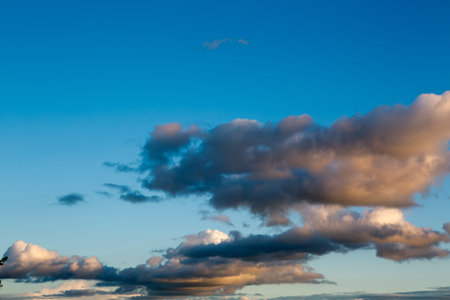The sky in the sunset light on a summer evening