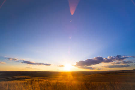 Beautiful textured sky with clouds at sunsetの写真素材