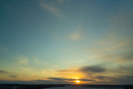 Beautiful textured sky with clouds at sunsetの写真素材