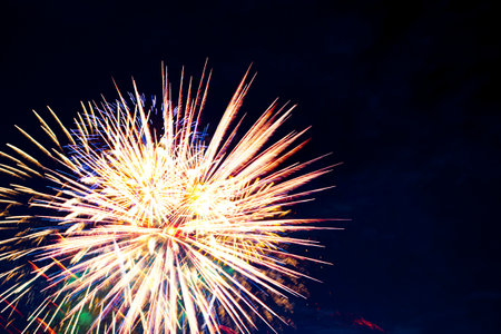 Fireworks on the background of the dark night sky. 4th July - American Independence Dayの写真素材