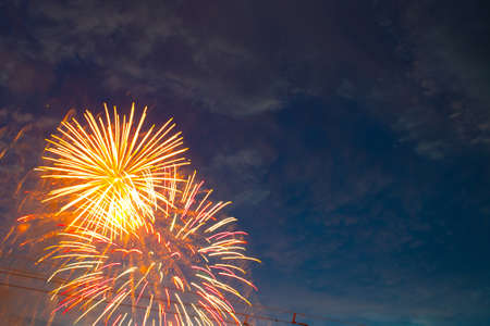 Fireworks on the background of the dark night sky. 4th July - American Independence Dayの写真素材