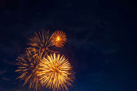 Fireworks on the background of the dark night sky. 4th July - American Independence Dayの写真素材