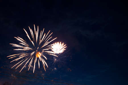 Fireworks on the background of the dark night sky. 4th July - American Independence Dayの写真素材
