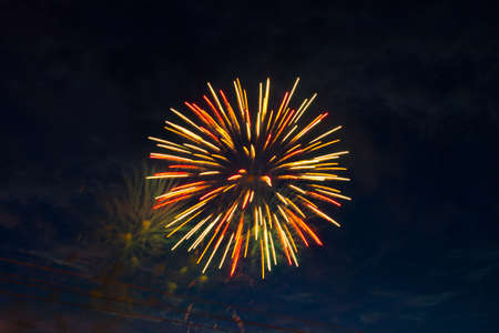 Fireworks on the background of the dark night sky. 4th July - American Independence Dayの写真素材