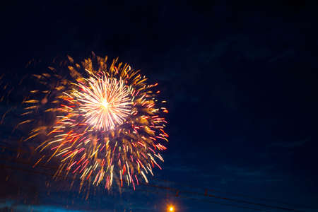 Fireworks on the background of the dark night sky. 4th July - American Independence Dayの写真素材