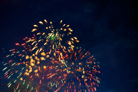 Fireworks on the background of the dark night sky. 4th July - American Independence Dayの写真素材