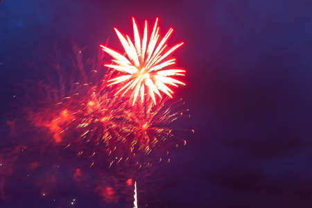 Fireworks in the night sky. Independence Day, 4th of July, Fourth of July or New Yearの写真素材