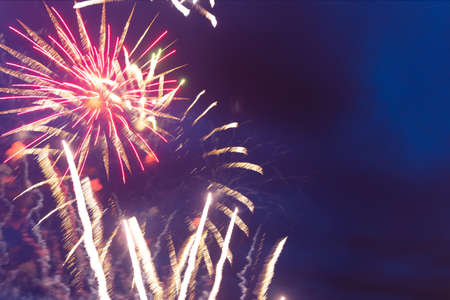 Fireworks in the night sky. Independence Day, 4th of July, Fourth of July or New Yearの写真素材