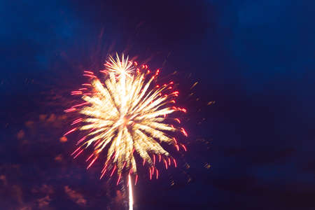 Fireworks in the night sky. Independence Day, 4th of July, Fourth of July or New Yearの写真素材
