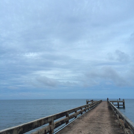 Bridge over the sea and blue skyの素材