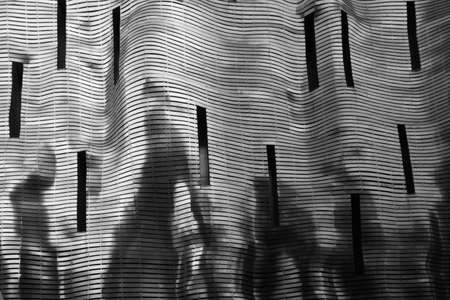 Floating silver building facadeのeditorial素材