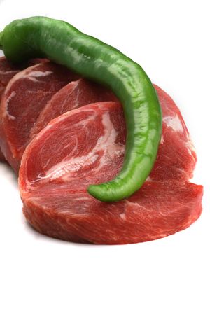 beef medalions with papperの写真素材