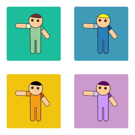 flat design character - mascot pointingの写真素材