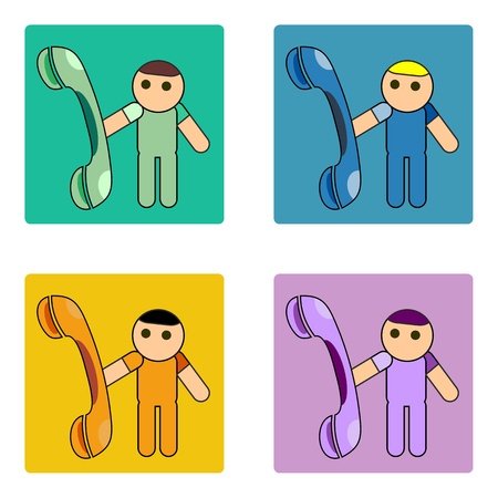 flat design character - mascot contactの写真素材