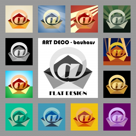 art deco - flat design - contact iconの写真素材